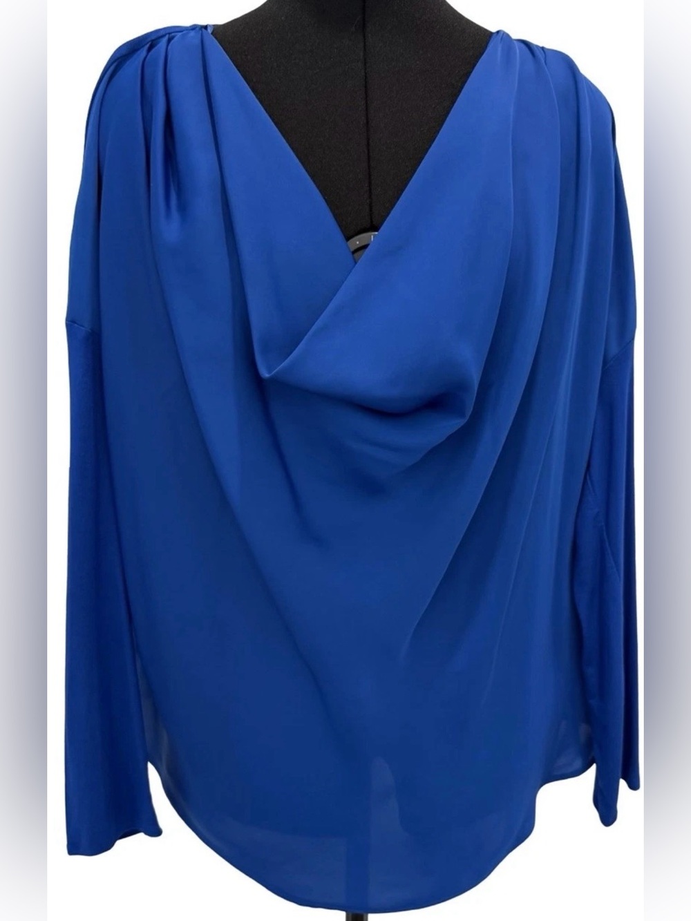 I.N.C. International Concepts Long Sleeve Blue Blouse, Cowl Neck, Large, NWT